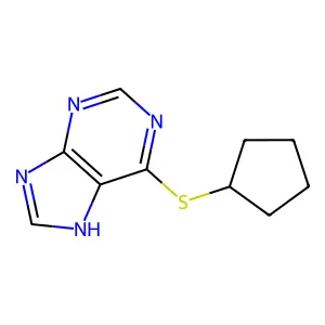 6-(Cyclopentylthio)-7H-purine structure