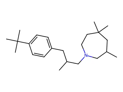 Hexahydro-1-(3-(4-(1,1-dimethylethyl)phenyl)-2-methylpropyl)-3,5,5-trimethyl-1H-azepine structure
