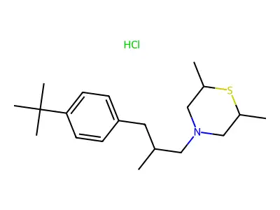 4-(3-(p-tert-Butylphenyl)-2-methylpropyl)-2,6-dimethylthiomorpholine hydrochloride structure