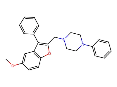 Piperazine, 4-((5-methoxy-3-phenylbenzofuran-2-yl)methyl)-1-phenyl- structure
