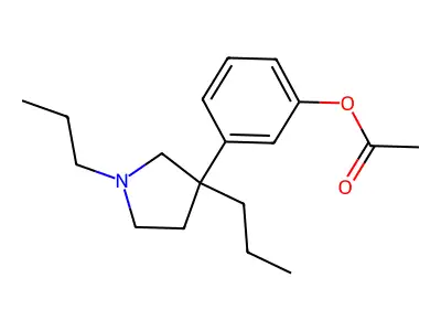 Phenol, m-(1,3-dipropyl-3-pyrrolidinyl)-, acetate structure