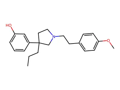 3-(1-(p-Methoxyphenethyl)-3-propyl-3-pyrrolidinyl)phenol structure