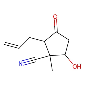 2-Allyl-5-hydroxy-1-methyl-3-oxocyclopentanecarbonitrile structure