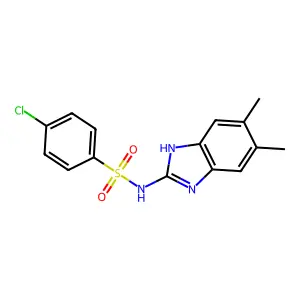 4-chloro-N-(5,6-dimethyl-1H-benzimidazol-2-yl)benzenesulfonamide structure