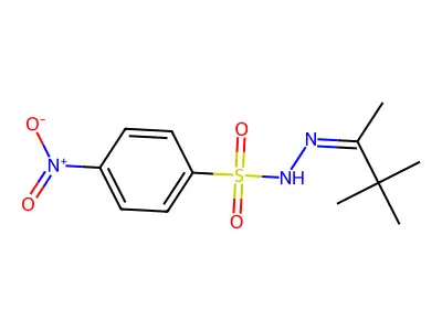N-(3,3-dimethylbutan-2-ylideneamino)-4-nitrobenzenesulfonamide structure
