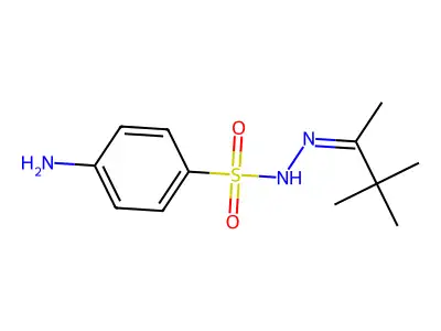 4-amino-N-(3,3-dimethylbutan-2-ylideneamino)benzenesulfonamide structure