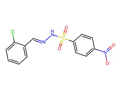 N-[(2-chlorophenyl)methylideneamino]-4-nitrobenzenesulfonamide structure