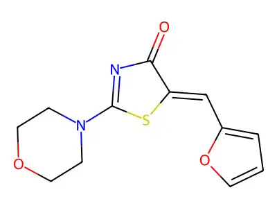 5-(Furan-2-ylmethylidene)-2-morpholin-4-yl-1,3-thiazol-4-one structure