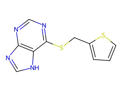 6-(thiophen-2-ylmethylsulfanyl)-7H-purine structure