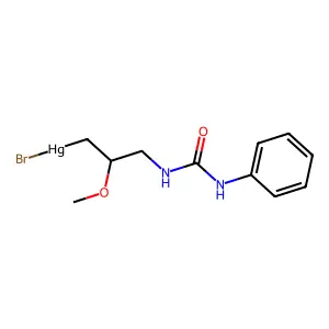 Bromo-[2-methoxy-3-(phenylcarbamoylamino)propyl]mercury structure