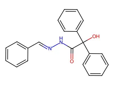 N-Benzylidene-2-hydroxy-2,2-diphenylethanehydrazonic acid structure