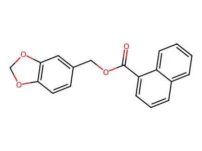 1,3-Benzodioxol-5-ylmethyl naphthalene-1-carboxylate structure
