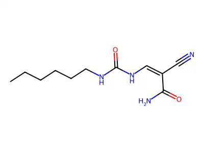2-氰基-3-(己基氨基甲酰氨基)丙-2-烯酰胺 structure