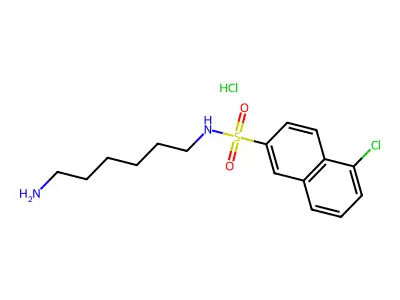 6-[(5-Chloronaphthalen-2-yl)sulfonylamino]hexylazanium;chloride structure