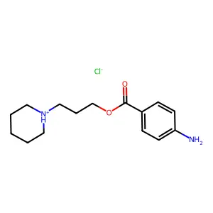 Benzoic acid, p-amino-, 3-piperidinopropyl ester, hydrochloride structure