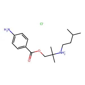 Benzoic acid, p-amino-, (2-(isopentylamino)-2-methyl)propyl ester, hydrochloride structure