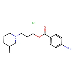 3-(3-Methylpiperidin-1-yl)propyl 4-aminobenzoate--hydrogen chloride (1/1) structure