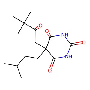 Barbituric acid, 5-((2,2-dimethylpropionyl)methyl)-5-isopentyl- structure