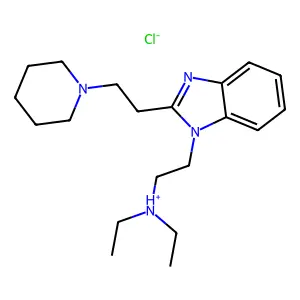 Benzimidazole, 1-(2-(diethylamino)ethyl)-2-(2-piperidinoethyl)-, hydrochloride structure