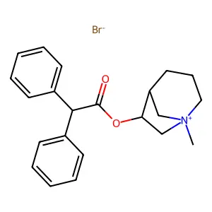 1-Azoniabicyclo(3.2.1)octan-6-ol, 1-methyl-, bromide, diphenylacetate structure