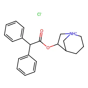 1-Azabicyclo(3.2.1)octan-6-ol diphenylacetate hydrochloride structure
