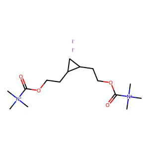 Ammonium, (cyclopropylenebis(2-carbonyloxyethyl))bis(trimethyl-, diiodide, (Z)- structure