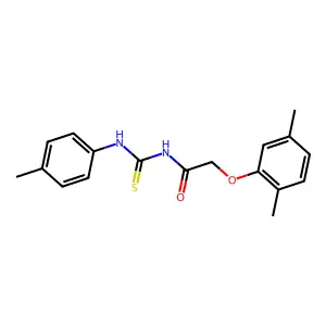 2-(2,5-dimethylphenoxy)-N-[(4-methylphenyl)carbamothioyl]acetamide structure