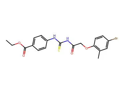 Ethyl 4-[[2-(4-bromo-2-methylphenoxy)acetyl]carbamothioylamino]benzoate structure