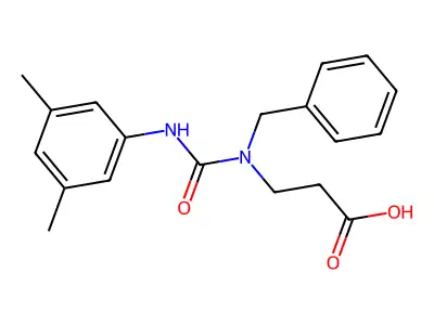 3-(1-Benzyl-3-(3,5-dimethylphenyl)ureido)propanoic acid structure