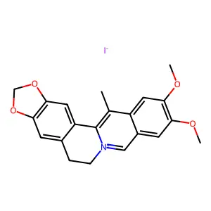 Cc1c2cc(OC)c(OC)cc2cn3CCc4cc5OCOc5cc4c13 structure