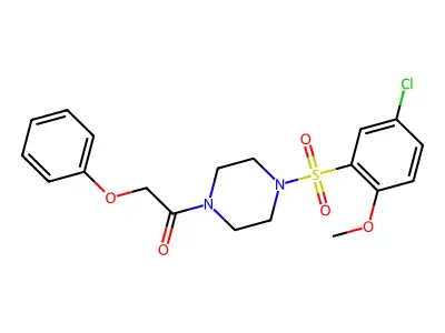 1-[(5-Chloro-2-methoxyphenyl)sulfonyl]-4-(phenoxyacetyl)piperazine structure