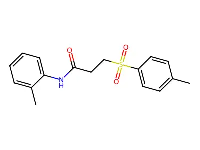N-(2-methylphenyl)-3-(4-methylphenyl)sulfonylpropanamide structure