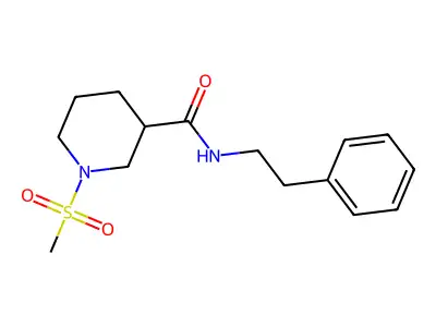 1-(methylsulfonyl)-N-(2-phenylethyl)piperidine-3-carboxamide structure