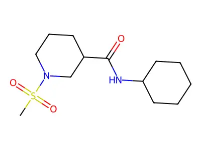 N-cyclohexyl-1-methylsulfonylpiperidine-3-carboxamide structure