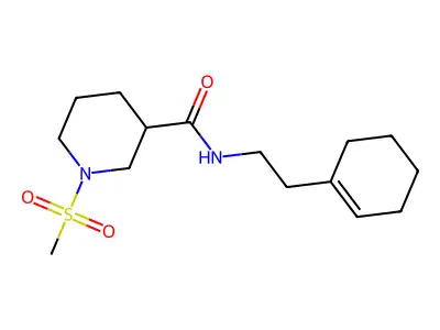 N-[2-(cyclohexen-1-yl)ethyl]-1-methylsulfonylpiperidine-3-carboxamide structure