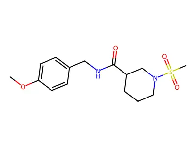 N-[(4-methoxyphenyl)methyl]-1-methylsulfonylpiperidine-3-carboxamide structure