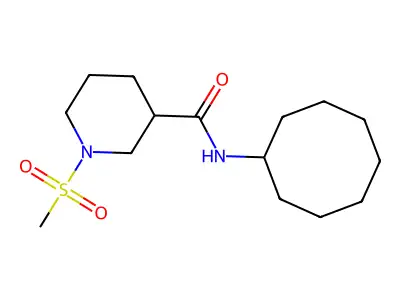 N-cyclooctyl-1-(methylsulfonyl)piperidine-3-carboxamide structure