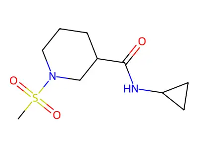 N-cyclopropyl-1-(methylsulfonyl)-3-piperidinecarboxamide structure
