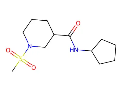 N-cyclopentyl-1-(methylsulfonyl)piperidine-3-carboxamide structure