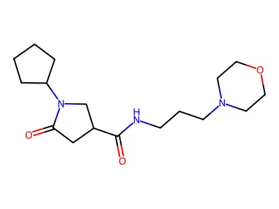 1-cyclopentyl-N-(3-morpholinopropyl)-5-oxopyrrolidine-3-carboxamide structure