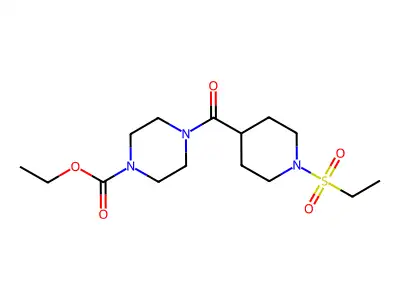 Ethyl 4-{[1-(ethylsulfonyl)piperidin-4-yl]carbonyl}piperazine-1-carboxylate structure