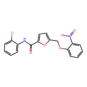 N-(2-chlorophenyl)-5-[(2-nitrophenoxy)methyl]furan-2-carboxamide structure