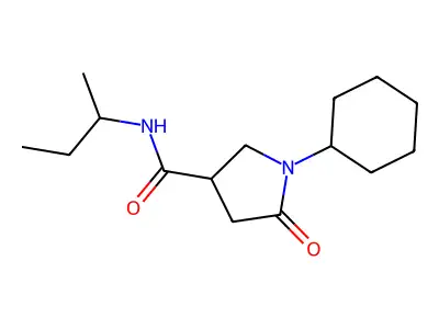 3-Pyrrolidinecarboxamide, 1-cyclohexyl-N-(1-methylpropyl)-5-oxo- structure