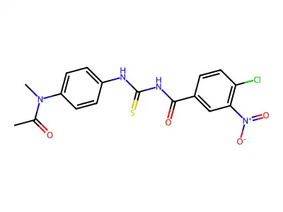 N-({4-[Acetyl(methyl)amino]phenyl}carbamothioyl)-4-chloro-3-nitrobenzamide structure