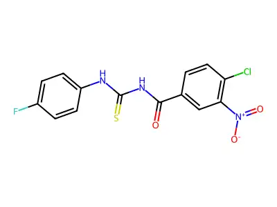 4-chloro-N-[(4-fluorophenyl)carbamothioyl]-3-nitrobenzamide structure