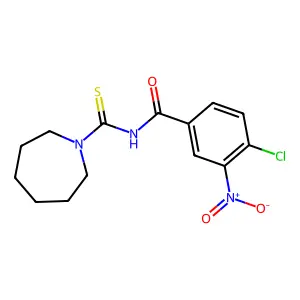 N-(azepane-1-carbothioyl)-4-chloro-3-nitro-benzamide structure