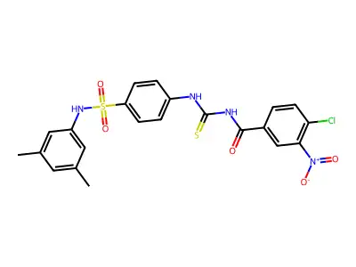 4-Chloro-N-({4-[(3,5-dimethylphenyl)sulfamoyl]phenyl}carbamothioyl)-3-nitrobenzamide structure