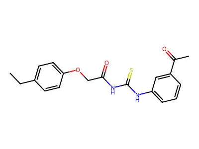 N-[(3-acetylphenyl)carbamothioyl]-2-(4-ethylphenoxy)acetamide structure