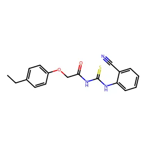 N-[(2-cyanophenyl)carbamothioyl]-2-(4-ethylphenoxy)acetamide structure