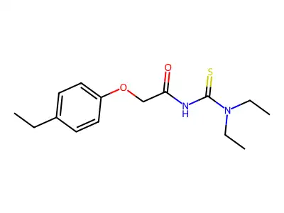 N-(diethylcarbamothioyl)-2-(4-ethylphenoxy)acetamide structure